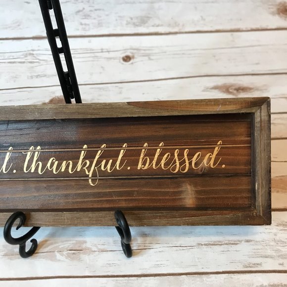 Wood GRATEFUL,THANKFUL BLESSED Plaque - Picture 3 of 8